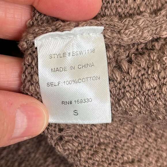 Heyson Textured Knit Chevron Pattern Sweater Mocha Brown NWT Size Small - Picture 7 of 9